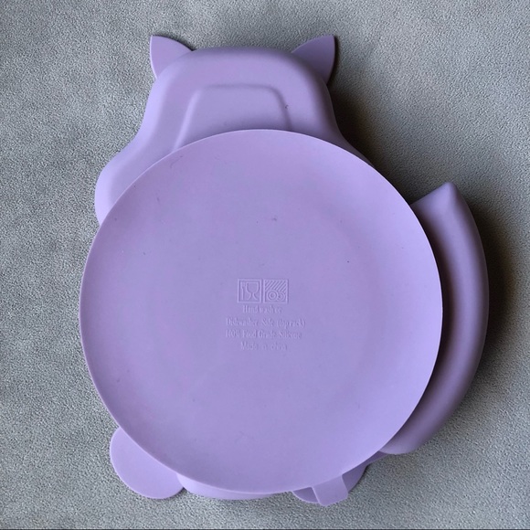 Fox Feeding Set ~ Bib, Dish, Fork & Spoon ~ Purple ~ Brand New! - Picture 7 of 12